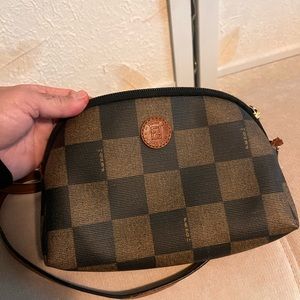 Fendi checkered mini crossbody purse